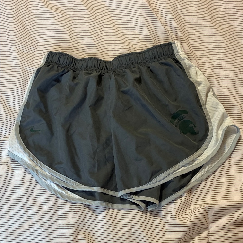 Nike Dark Gray and White Women's Athletic Shorts